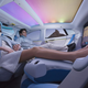 Illustration for article titled The Rinspeed XchangE Is A Crazy Driverless Tesla You Can Live In